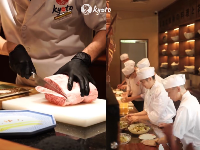 Đội ngũ đầu bếp Kyoto Sachi trực tiếp chế biến